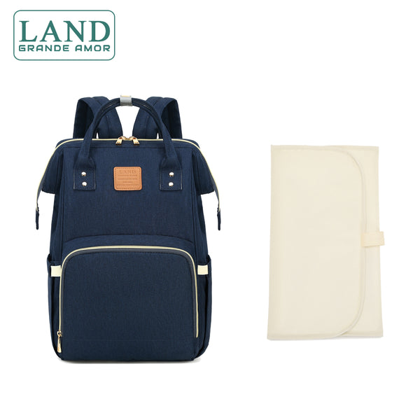 Modelo LAND CLASSIC 2.0 Bolsa Mochila Maternity saco de fraldas + Trocador (Azul)