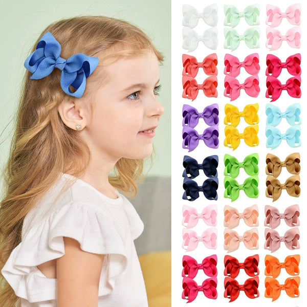 3.2 Inch Baby Girls Bow Barrettes Hairpins 40 Colors 40pcs/lot YL563