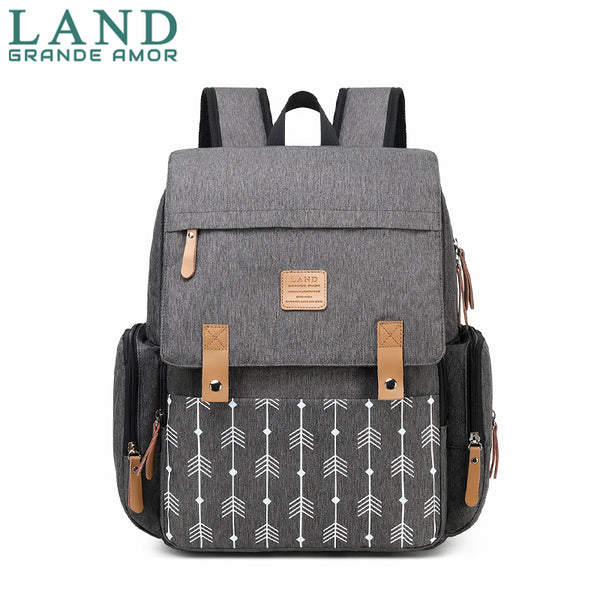Modelo LAND LUXURY 2.0 Bolsa Mochila Maternity saco de fraldas + Trocador (Arrow)