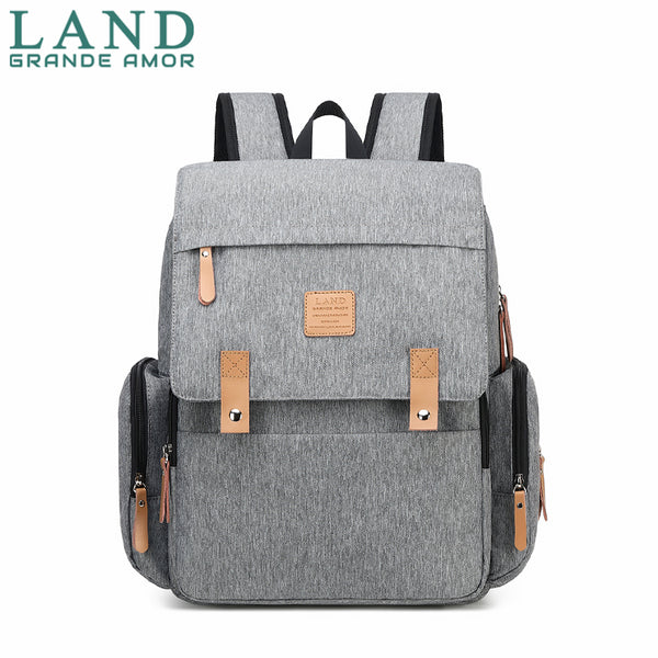 Modelo LAND LUXURY 2.0 Bolsa Mochila Maternity saco de fraldas + Trocador (Cinza)