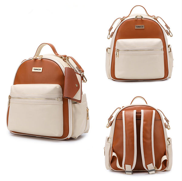 LAND Mommy Maternity Backpack PU Leather Multi-function Nappy Bag 3 Colors