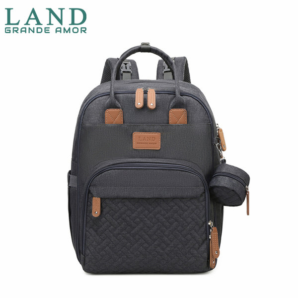 Modelo LAND BONNY Bolsa Mochila Maternity saco de fraldas + Trocador (Cinza)