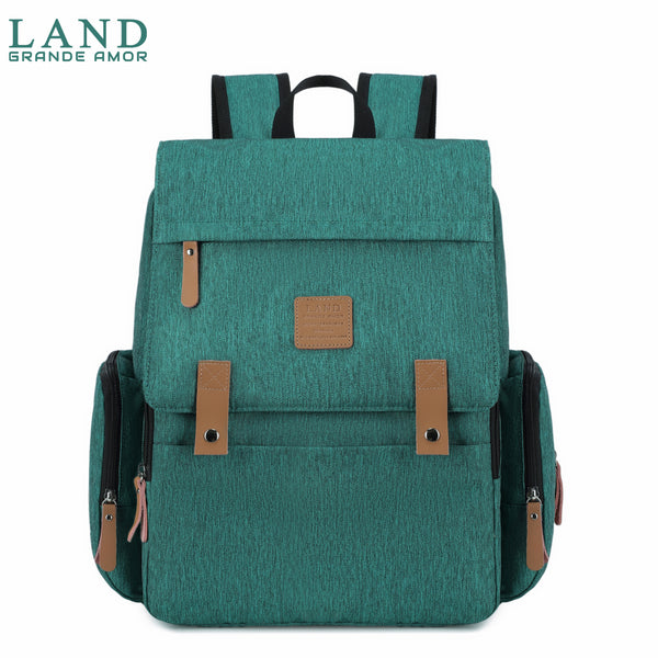Modelo LAND LUXURY 2.0 Bolsa Mochila Maternity saco de fraldas + Trocador (Verde)