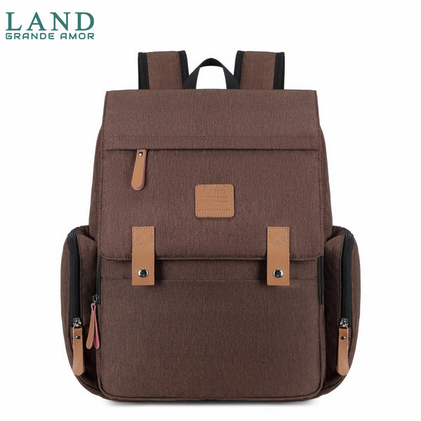 Modelo LAND LUXURY 2.0 Bolsa Mochila Maternity saco de fraldas + Trocador (Marrom)