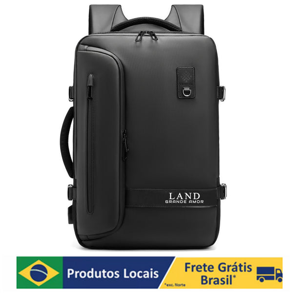 LAND GRANDE AMOR Mochila Executiva 40L Expansível Antifurto Impermeável Bagagem de Mão para Viagens Impermeável Entrada USB ，para Notebook de Até 17.3 Polegadas