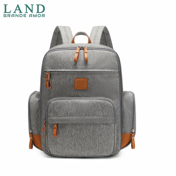 Modelo LAND GLOW Bolsa Mochila Maternity saco de fraldas + Trocador (Cinza claro)
