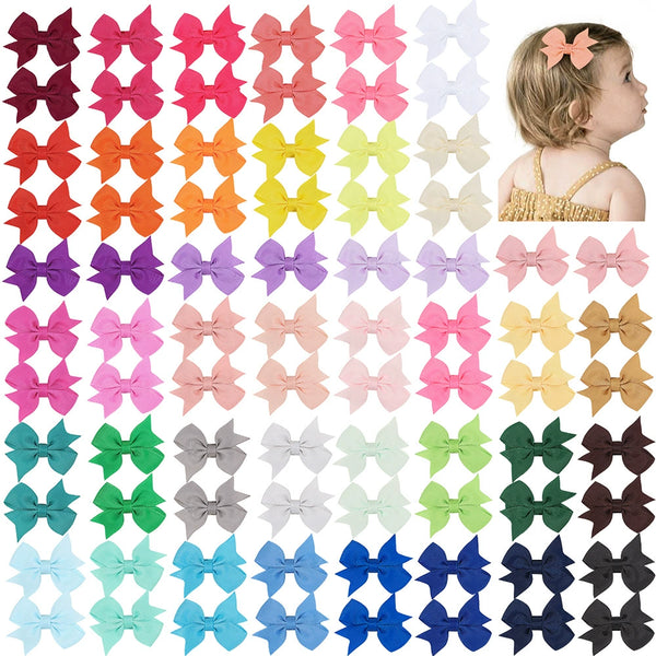 Baby Girls Bow Barrettes Clips Cute Hairpins 66 Colors 100pcs/lot YL811